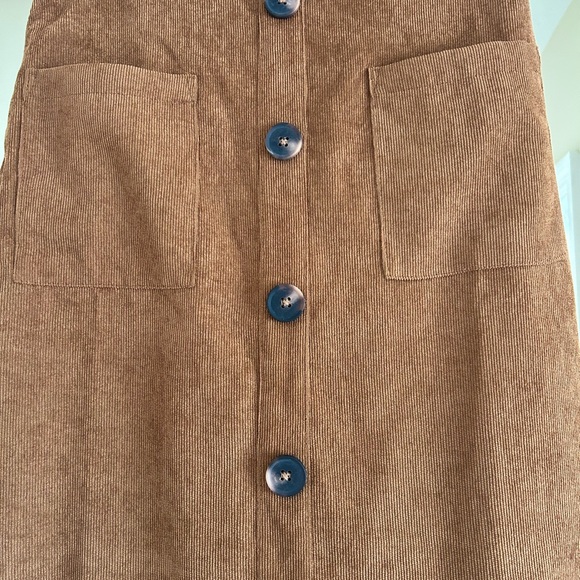SHEIN corduroy button down Brown size small Midi Pencil Skirt - Picture 4 of 4